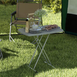 Table d'appoint pliable en HDPE table pliante hauteur réglable sur 6 niveaux pour patios jardins 76 x 50 x 74 cm gris