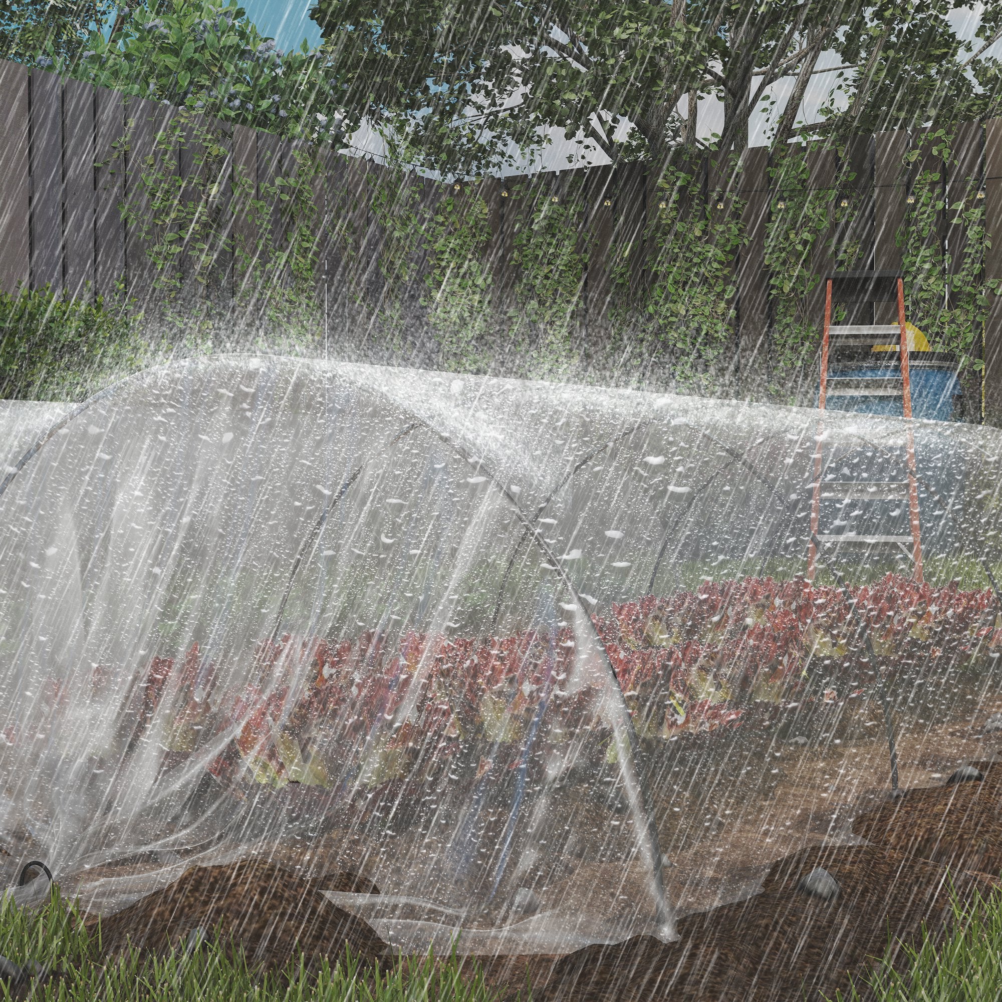 Bâche pour serre bâche plastique transparente 6 x 10 m imperméable résistante aux UV polyéthylène 150g/m² transparent