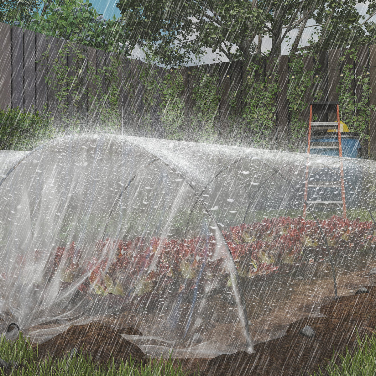 Bâche pour serre bâche plastique transparente 6 x 10 m imperméable résistante aux UV polyéthylène 150g/m² transparent