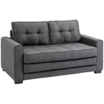 Canapé droit convertible 2 places - dossier capitonné - 147,5 x 75 x 85 cm - gris