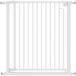 Barrière de sécurité pour chiens et bébés 76 à 80 cm avec extension fixation par pression sans perçage 76 à 80cm blanc