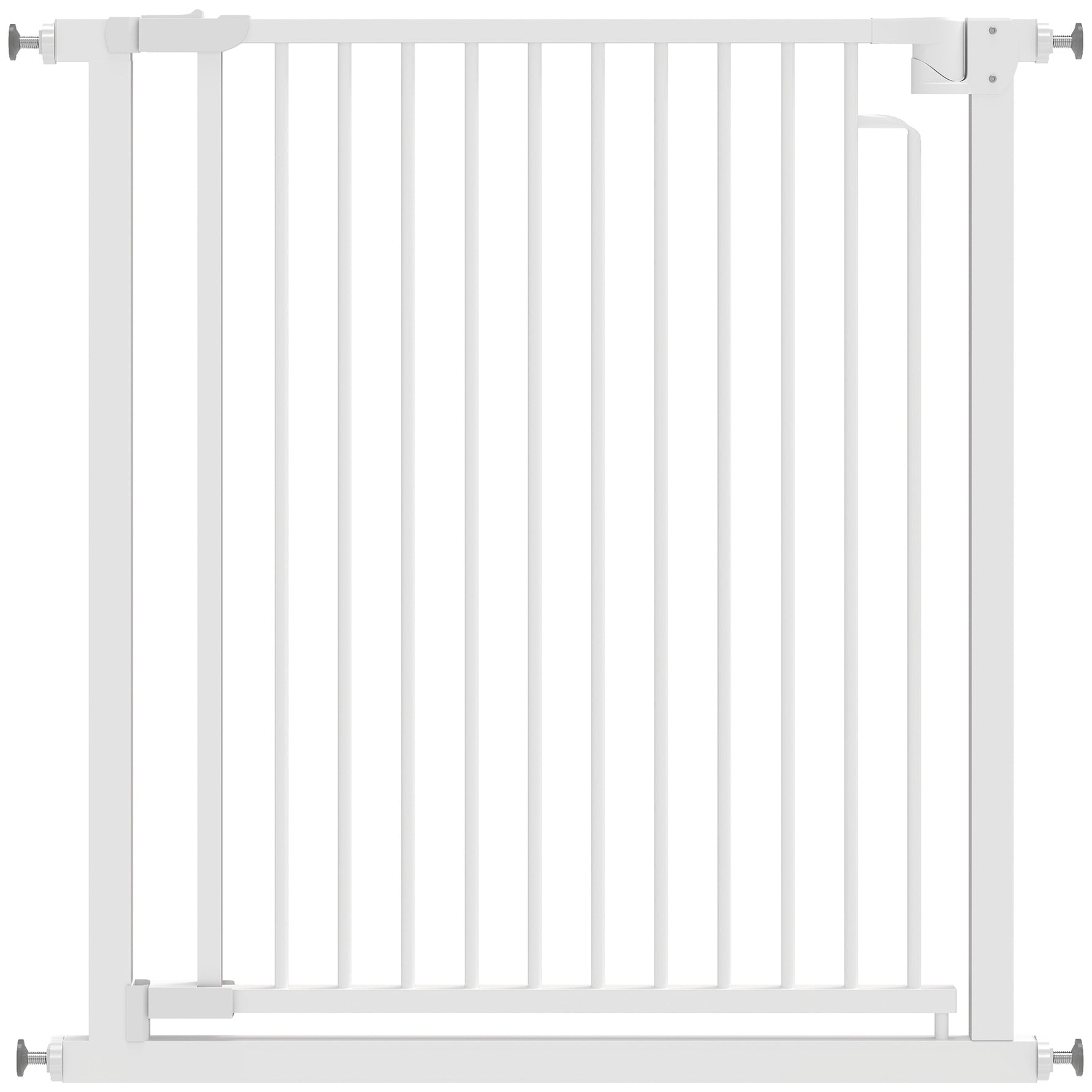 Barrière de sécurité pour chiens et bébés 76 à 80 cm avec extension fixation par pression sans perçage 76 à 80cm blanc