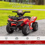 Quad buggy voiture électrique enfant quad électrique 18-36 mois 6 V 2 Km/h max. rouge