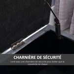 Banc de rangement pouf salon bout de lit coffre de rangement pour salon, chambre, entrée, 100 x 40 x 44 cm, gris foncé