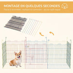 Enclos Pliant en Acier pour Chiens, Lapins, Rongeurs, Petits Animaux, Intérieur et Extérieur, 8 Panneaux avec Porte