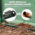 Mini Serre de Jardin mini serre tunnel à tomates 200 x 80 x 45 cm Acier PE Anti-UV 4 portes en filet enroulables vert