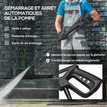 Nettoyeur Haute Pression 1600W, Débit 432 L/h, Pompe en Aluminium 130 Bars, Tuyau 6m, Flacon de Savon, Bleu