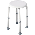 Höhenverstellbarer Duschhocker, ergonomischer Duschsitz, rutschfeste Füße, max. Belastung 136 kg, Alu/HDPE, weiß