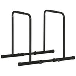 Dips Barre Parallèle Station de Musculation en Acier, Hauteur et Espacement Réglables, 90-102x65x80-90cm, Noir