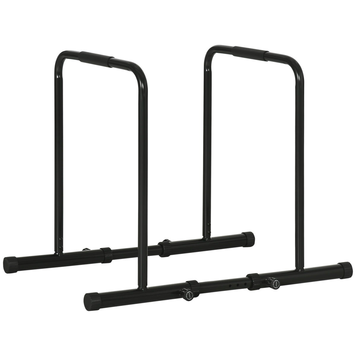 Dips Barre Parallèle Station de Musculation en Acier, Hauteur et Espacement Réglables, 90-102x65x80-90cm, Noir