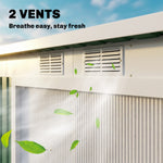 Abri de jardin 3,6 m² 280 x 130 x 172 cm kit de fondation porte coulissante ventilations acier galvanisé vert foncé