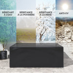 Housse salon de jardin extérieure bâche de protection extérieure anti-UV  en polyéthylène 235 x 190 x 90 cm noir