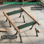 lot de 2 tréteaux pliables en métal, charge max 1160 kg, hauteur réglable 64-81cm, poignée de transport, vert