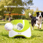 Lanceur de Balles Automatique avec 3 Balles en ETPU, 3 Réglages de Distance 6m/10m/14m, Intérieur et Extérieur, Vert