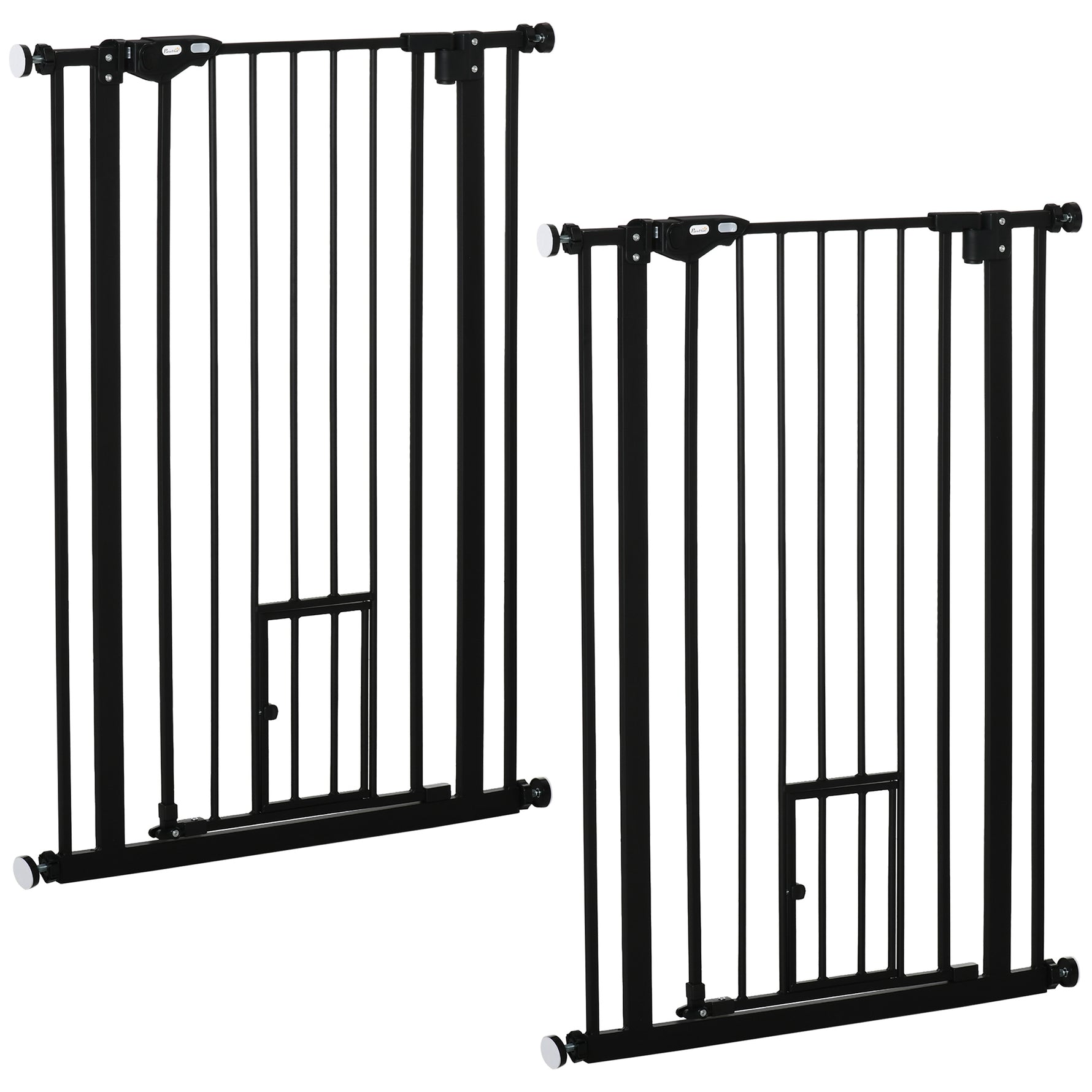 Lot de 2 barrières de sécurité animaux de 104H cm avec système de double verrouillage sans percage de 74 à 80 cm