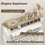 Couvercle de radiateur, cache radiateur avec placard rabattable et étagère supérieur, 78 x 19 x 95,5 cm, blanc