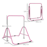 Barre fixe de gymnastique pour enfants pliante hauteur réglable de 88 à 128 cm rose