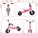 Draisienne bébé 1-3 ans jusqu'à 20 kg, vélo enfants sans pédale, 3 roues silencieuses, 69 x 40 x 49 cm, rose
