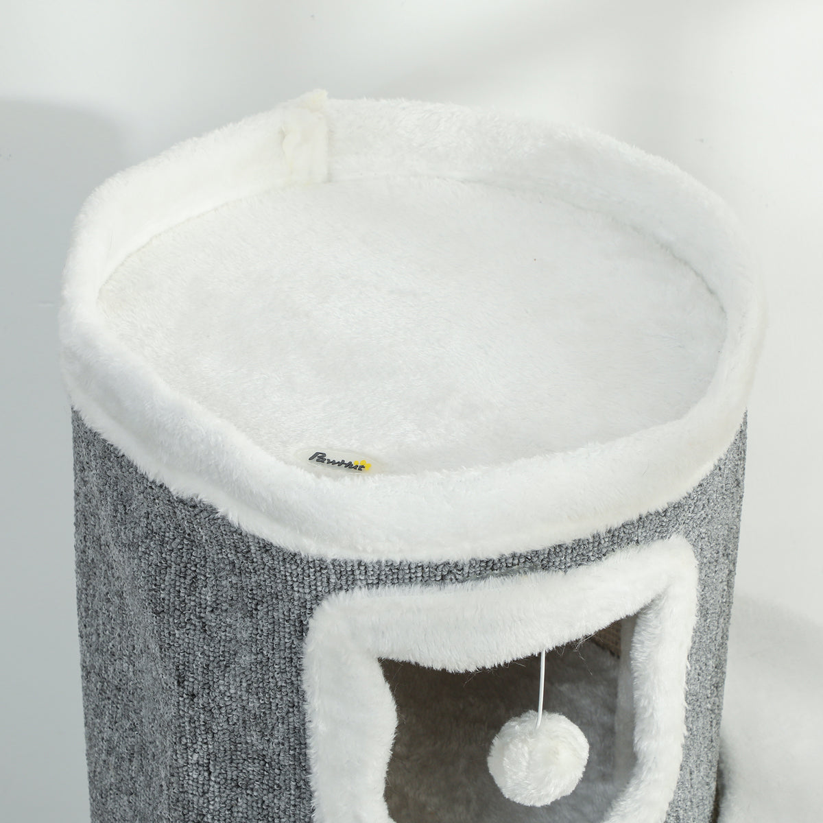 Tour pour chat à 4 niveaux arbre à chat stable avec griffoirs en sisal et bord en peluche 2 plateformes 50x36x101cm gris