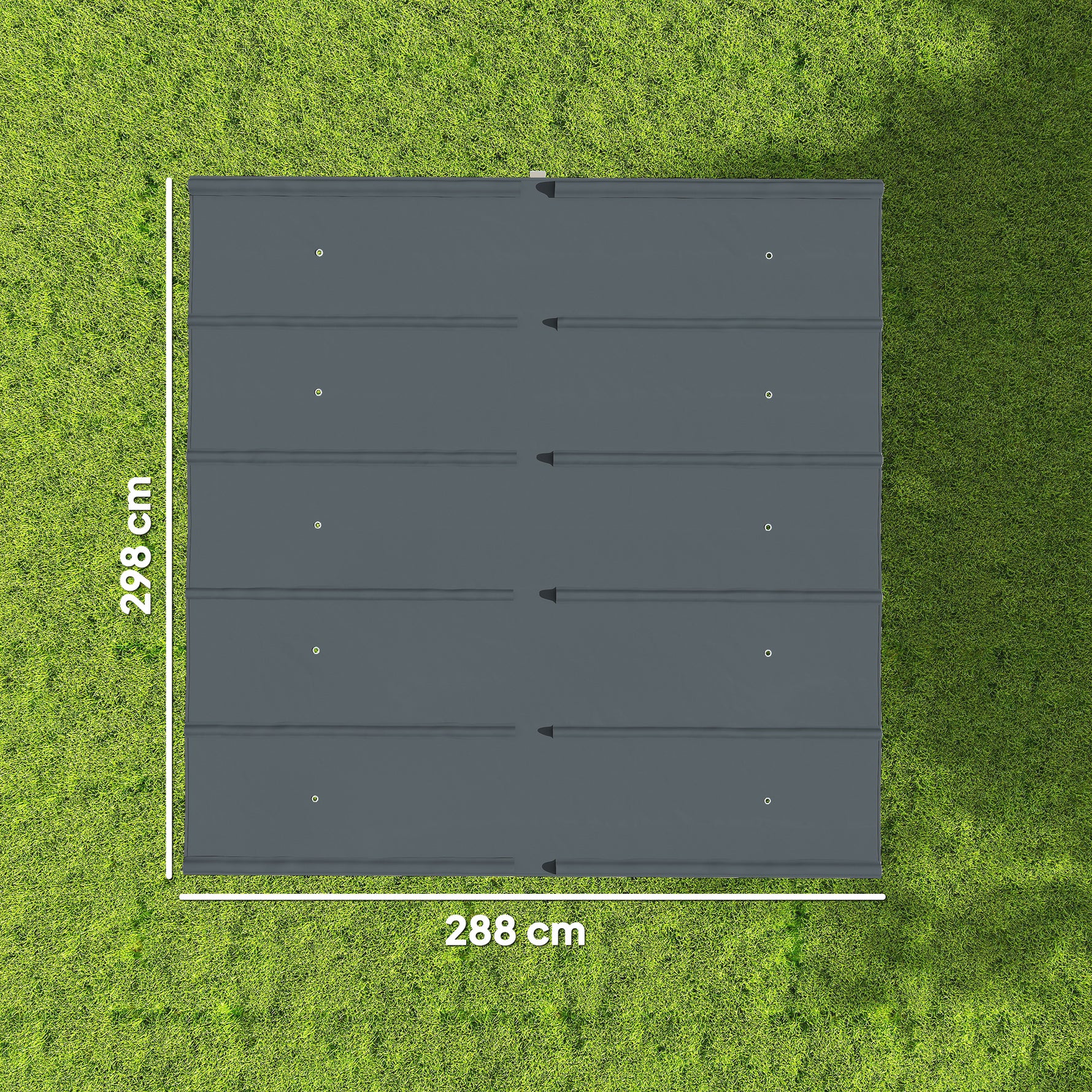 Toile de Toit pour pergola Bâche pour Pergola rétractable de 3 x 3 m, Polyester 180g/m³, Anti-UV 30+, Gris foncé