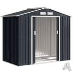 Abri de Jardin 2,42 m² - Remise pour Outils avec Fondation - cabanon Porte verrouillable - tôle d'acier Gris