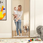 Barrière de sécurité pour chiens et bébés 76 à 80 cm avec extension fixation par pression sans perçage 76 à 80cm blanc