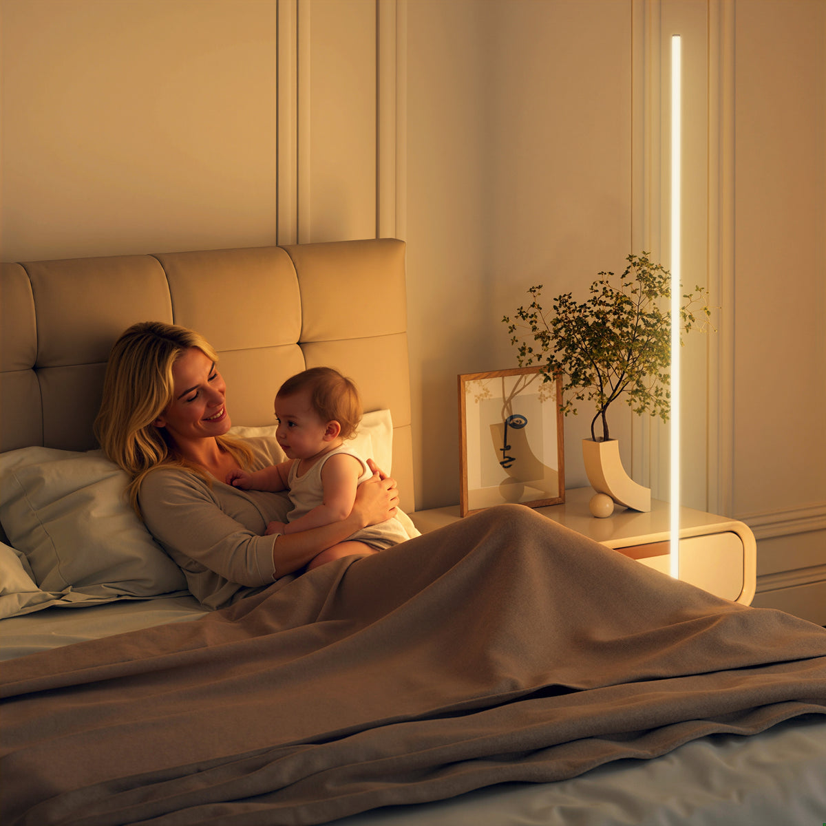 Lampadaire LED, lampadaire sur pied salon à intensité variable, télécommande, interrupteur à pied, Ø20x150cm, argent