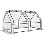 Mini Serre de Jardin Mini serre Tunnel Toit Pointu Acier Anti-UV Fenêtres, 180x 90x90cm, Transparent