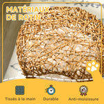 Niche pour chat lit pour chat panier chat maison de chat en rotin coussin épais Ø 40 x 32 cm marron clair