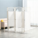 Paravent en bois 242 x 170 cm séparateur de pièce pliable 6 panneaux cloison de séparation chambre à coucher maison intérieur blanc