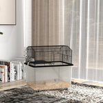 Cage hamster cage rongeur 2 étages avec roulettes plate-forme et échelle en fil d'acier 57 x 43 x 57 cm noir