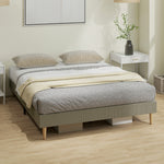 Estructura de cama de 160 x 200 cm con somier de láminas de madera, cama doble tapizada en pana, gris