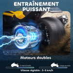 Quad électrique enfants voiture électrique enfants 12V 3 roues 2 moteurs lecteur MP3, klaxon, 2 vitesses 3-5 km/h jaune