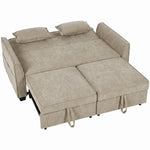 Canapé Convertible 2 Places 4 en 1, Canapé-Lit d'Angle en Chenille 167cm, Dossier Réglable, Assise Large, Marron