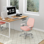 Fauteuil de bureau, chaise de bureau ergonomique en maille, hauteur réglable, 55x48x82,5-94,5cm, rose