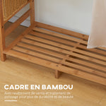 Portant à vêtements en bambou avec étagère de rangement à 6 niveaux et tringle de suspension, 90x30x145cm, bois naturel