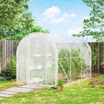Serre de jardin tunnel 3 x 2 x 2 m 6 m² avec porte à charnières bâche en PE 150 g/m² pour Légumes Plantes Fleurs