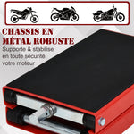 Motorfiets schaarlift 500 kg, hefhoogte 10-37 cm - Stalen motorlift met antislip-platform - Offroad-werkplaatsstandaard voor onderhoud, rood