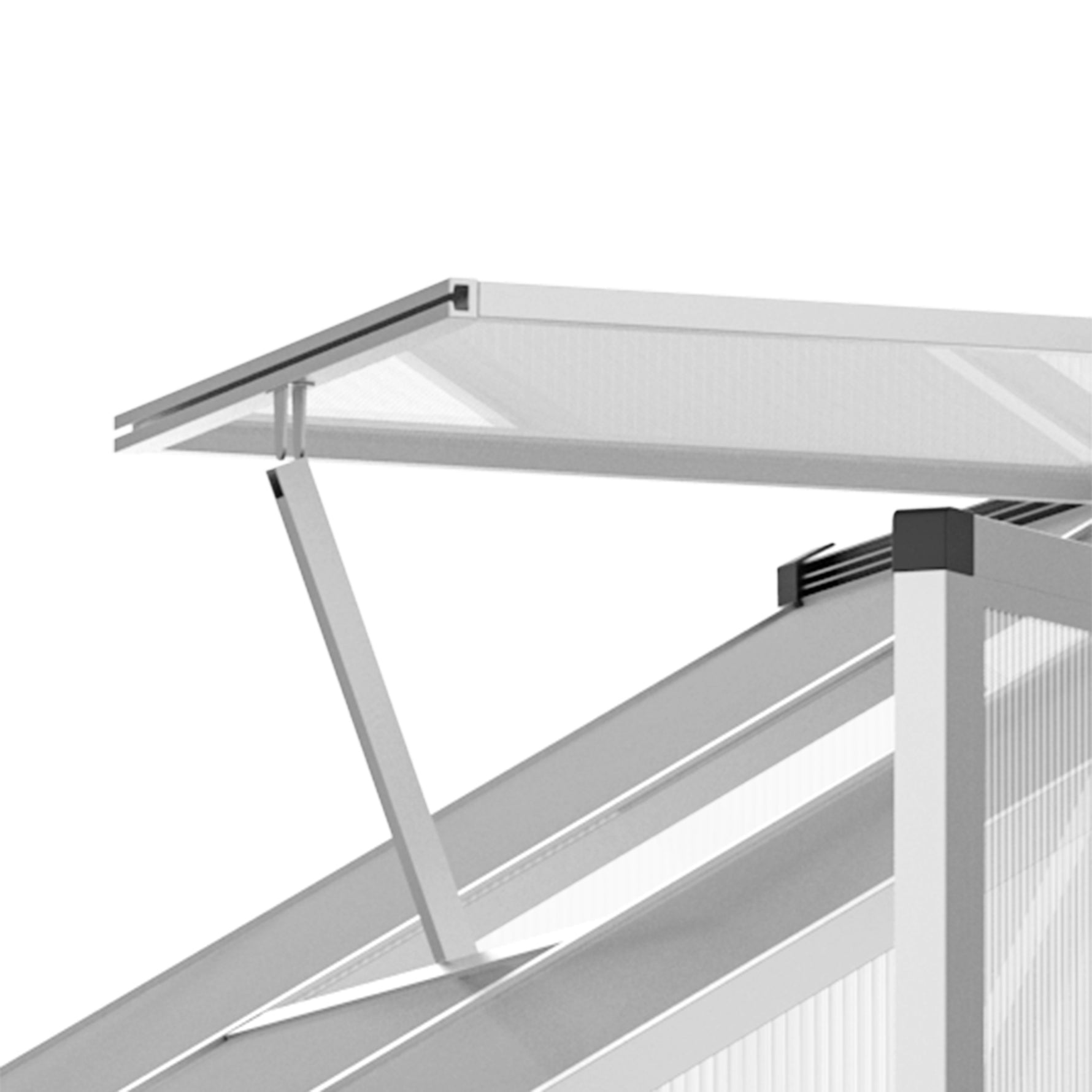 Serre de jardin en aluminium polycarbonate, serre avec fenêtres supérieures réglables, porte battante, abri extérieur résistant aux intempéries pour plante fleur, 242x190x195 cm, transparent
