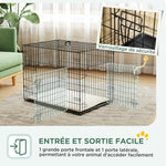 Cage pour chien cage de transport pour chien pliable avec 2 portes plateau amovible coussin lavable 75x48,5x53cm noir
