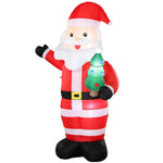Père Noël Gonflable de 243 cm avec Lumières LED, Matériel Fixation et Souffleur, Intérieur et Extérieur, Rouge