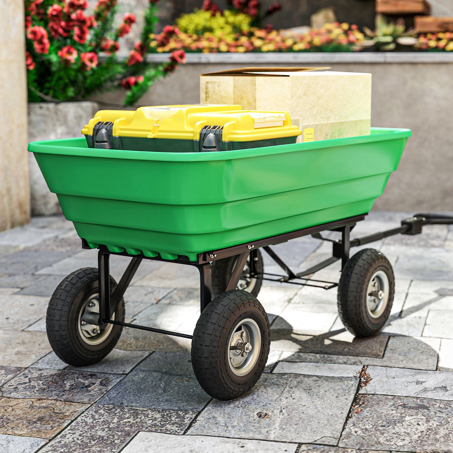 Lot de 2 Pneus Pneumatiques de Remplacement Alésage de 16mm pour Chariot de Jardin, Brouette et diable