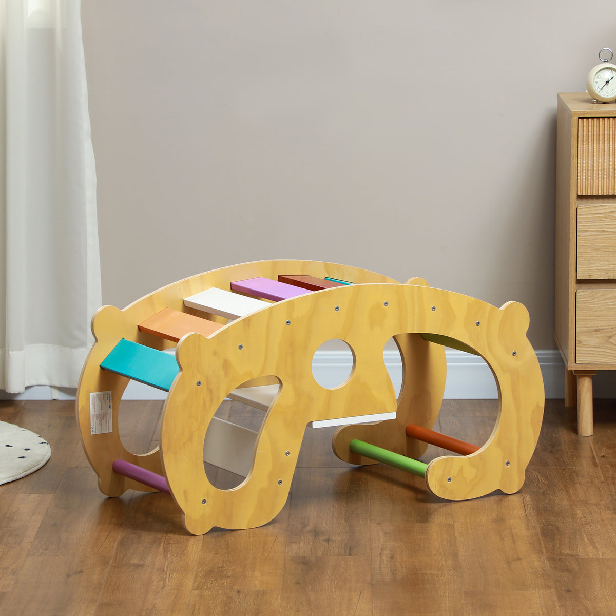 2 en 1 Arche escalade enfants 18 à 48 mois, chaise à bascule arc-en-ciel pour garçons & filles, tout-petits