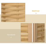 Paravent en bois séparateur de pièce closion de séparation pliable 4 panneaux en bambou 160 x 170 cm naturel clair