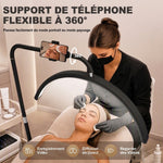 Lampadaire LED demi-lune rotative 350°, lampadaire sur pied salon dimmable 36 W, 7 températures de couleur, noir