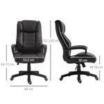Fauteuil de bureau massant  fauteuil bureau ergonomique grand confort hauteur réglable fonction dossier à bascule revêtement synthétique brun