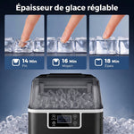 Macchina per il ghiaccio, 20 kg in 24h, 24 cubetti in 14-18 min, ice maker con funzione autopulente, 25,2x36x37,1cm, nero