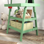 3-in-1 children's easel with magnetic whiteboard, chalkboard, paper roll, 2 baskets, 3-6 years, green