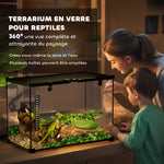 Boîte à reptiles boîte d'élevage de reptiles habitat de terrarium couvercle coulissant treillis métallique thermomètre