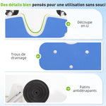 Tabouret de douche siège de douche hauteur ajustable 39-51,5 cm barre d'appui à ventouse patins à ventouse bleu foncé